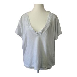 Pilcro Anthropologie Light Blue Cropped Boxy Shirt Sz L | Short Sleeve Casual